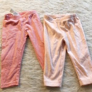 Carters Set of 2 Pink Leggings 6 months